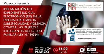 Conferencia gratuita sobre implantación del expediente judicial electrónico contra las mujeres y la familia