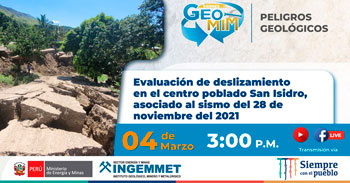 Ingemmet te invita a conocer la evaluación del deslizamiento en el centro poblado San Isidro