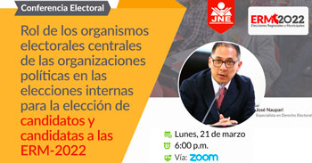 (Conferencia Gratuita) JNE: Rol de los organismos electorales centrales de organizaciones políticas en las elecciones