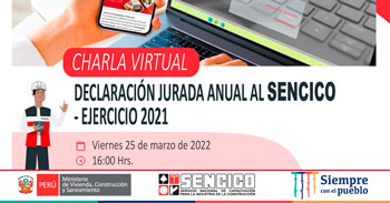 Participa de la charla virtual gratuita sobre declaración jurada anual al SENCICO