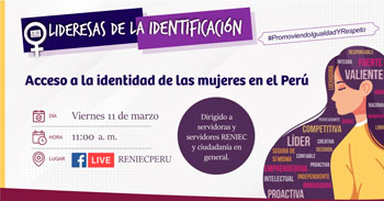 Evento virtual gratuito acerca del acceso a la identidad de las mujeres en el Perú