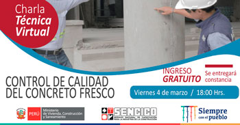 (Charla Virtual Gratuita) SENCICO: Control de calidad del concreto fresco