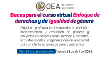 Becas de la OEA Curso virtual: Enfoque de derechos y de igualdad de género en políticas, programas y proyectos