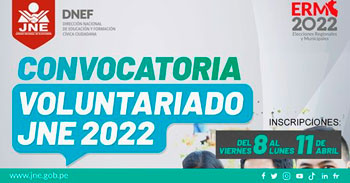 JNE lanza Programa de Voluntariado Juvenil 2022 para jóvenes entre 18 y 29 años