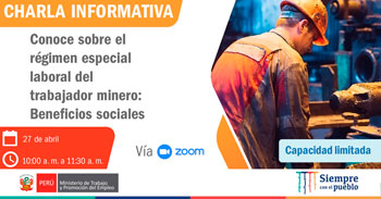 Charla virtual gratuita sobre el régimen especial laboral del trabajador minero
