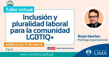 Taller virtual gratuito de inclusión y pluralidad laboral para la comunidad LGBTIQ+
