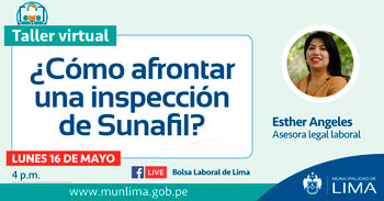 Taller virtual gratuito respecto a cómo afrontar una inspección de Sunafil