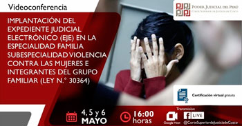 Conferencia gratuita sobre implantación del expediente judicial electrónico contra las mujeres y la familia
