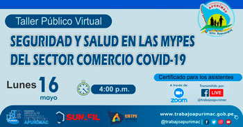 Taller virtual gratuito sobre seguridad y salud en las Mypes del sector comercio covid-19