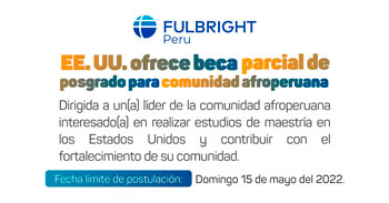 Estados Unidos ofrece beca parcial de posgrado para la comunidad afroperuana