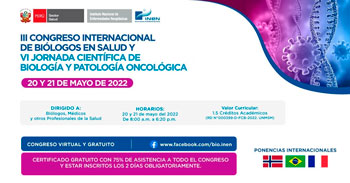 Congreso virtual gratuito de biólogos en salud y VI jornada científica de biología y patología oncológica