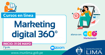 Curso virtual gratuito de Marketing Digital 360° dirigido a público en general
