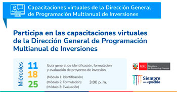 Capacitaciones virtuales sobre metodológica para la identificación, formulación y evaluación de proyectos de inversión