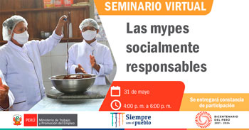 MTPE te invita al seminario virtual gratuito acerca de las mypes socialmente responsables