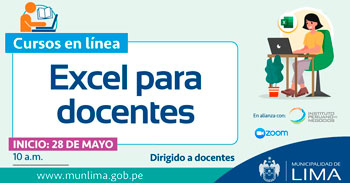  La Municipalidad de Lima ofrece curso virtual gratuito de excel para Docentes