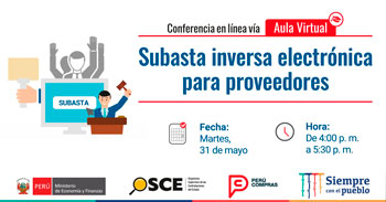 Conferencia virtual gratuita respecto a la subasta inversa electrónica para proveedores