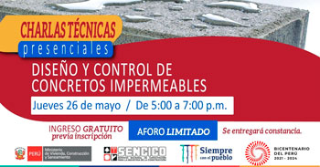 (Charla Presencial Gratuita) SENCICO: Diseño y control de concretos impermeables