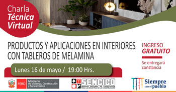 (Charla Virtual Gratuita) SENCICO: Productos y aplicaciones en interiores con tableros de melamina