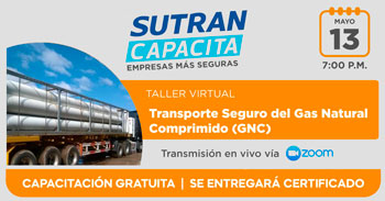 (Taller Virtual Gratuito) SUTRAN: Transporte Seguro de Gas Natural Comprimido GNC