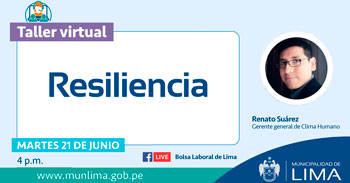 Conéctate a la transmisión en vivo y participar del taller virtual gratuito sobre resiliencia