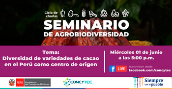 (Seminario Virtual Gratuito) CONCYTEC: Diversidad de variedades de cacao en el Perú como centro de origen