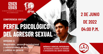 Conferencia virtual gratuita respecto al perfil psicológico del agresor sexual