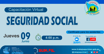 DRTPE Apurímac ofrece capacitación virtual gratuito acerca de la seguridad social