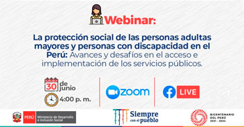 Webinar gratuito sobre la protección social de las personas adultas mayores y personas con discapacidad en el Perú