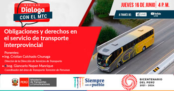 (Webinar Gratuito) MTC: Obligaciones y derechos en el servicio de transporte interprovincial