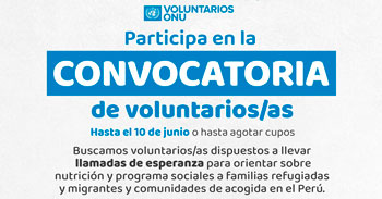 ONU PERÚ lanza convocatoria de voluntariado 