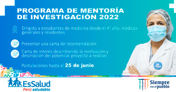 Programa de Mentoría PAMS 2022 para estudiantes de medicina desde cuarto año, médicos generales y residentes