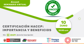 Seminario virtual gratuito acerca de la importancia y beneficios de la certificación HACCP