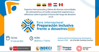 Foro internacional gratuito de preparación inclusiva frente a desastres 2022