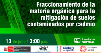 (Capacitación Gratuita) INIA: Fraccionamiento de materia orgánica para la mitigación de suelos contaminados por cadmio