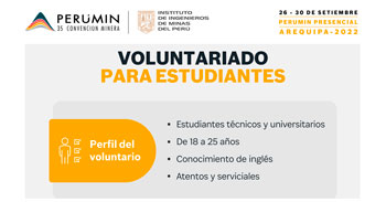 PERUMIN- Convención Minera lanza convocatoria de voluntariado para estudiantes