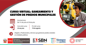 (Curso Virtual Gratuito) SBN: Saneamiento y gestión de predios municipales