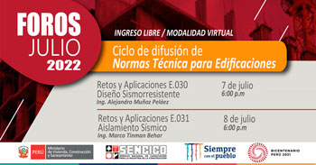 Ciclo de foros virtuales gratuitos sobre las normas técnicas para las Edificaciones