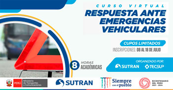 (Curso Virtual Gratuito) SUTRAN: Respuesta ante emergencias vehiculares