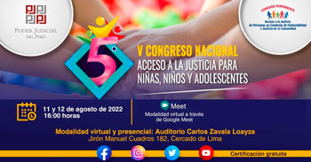 Participa del V Congreso nacional gratuito de acceso a la justicia para niñas, niños y adolescentes