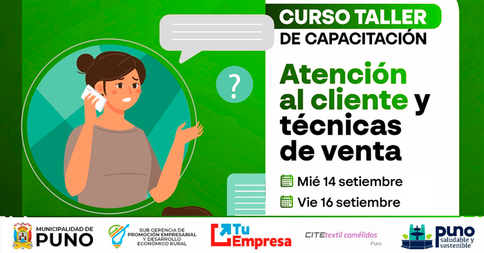 Curso presencial gratuito de atención al cliente y técnicas de venta