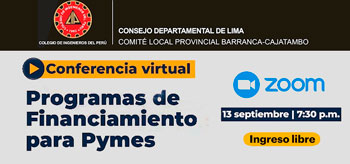 Conferencia virtual gratuita sobre programas de financiamiento para Pymes