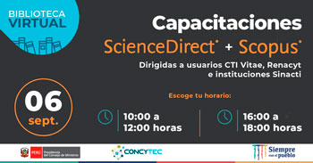 (Capacitación Virtual Gratuita) CONCYTEC: Uso de las bases de datos ScienceDirect y Scopus