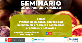 (Charla Gratuita) CONCYTEC: Plantas de la agrobiodiversidad peruana en productos cosméticos orgánicos y naturales