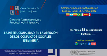Seminario gratuito respecto a la institucionalidad en la atención de los conflictos sociales en minería