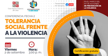 Conferencia virtual gratuita respecto a la tolerancia social frente a la violencia