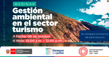 (Webinar Gratuito) MINCETUR: Gestión ambiental en el sector turismo