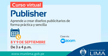 La Municipalidad de Lima te invita a participar del curso virtual gratuito de Publisher