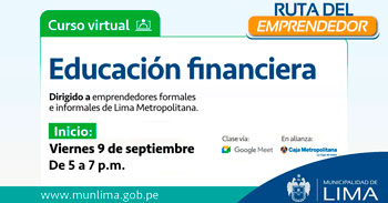 La Municipalidad de Lima ofrece curso virtual de educación financiera