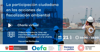 (Charla Virtual Gratuita) OEFA: La participación ciudadana en las acciones de fiscalización ambiental