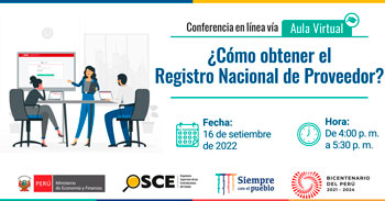 (Conferencia Virtual Gratuita) OSCE: ¿Cómo obtener el Registro Único de Proveedores?